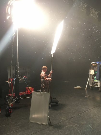 Lighting setup beside the stage