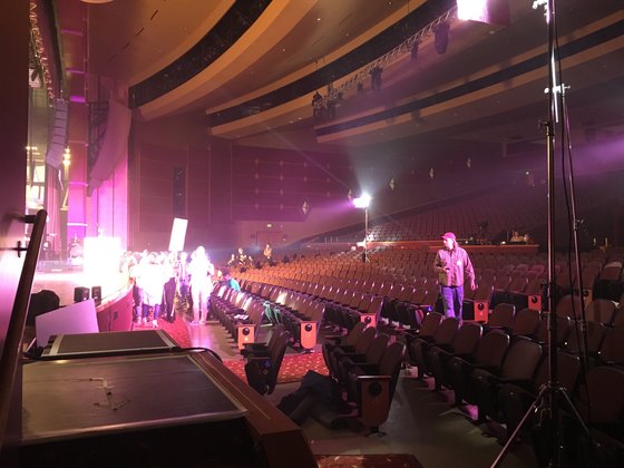 Production lighting across a theatre